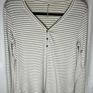 Kuhl Striped Long Sleeve Henley Top, M